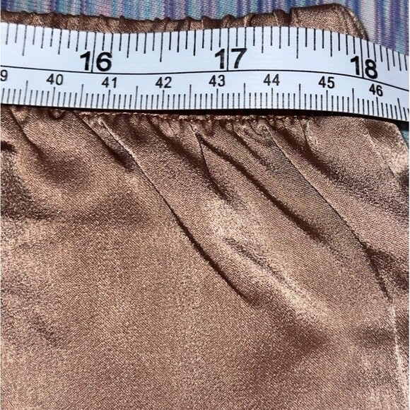 State Of Day Brown Satin Pajama Sleep Shorts Women’s Size XL - Picture 3 of 5